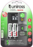 Uniross UCU002A LCD gyorstöltő + 4db AA/ceruza 2100mAh Hybrio Ni-Mh akkumulátor (UCU002A)