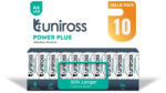 Uniross 1, 5V LR6/AA/ceruza tartós alkáli elem POWER PLUS 10db/csomag (UPPAAPK10)