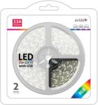 Avide LED Szalag Bliszter 5V 7.2W SMD5050 30LED RGB IP65 2m USB csatlakozóval (ABLSBL5V5050-30RGB65)
