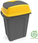 PLANET Hippo Billenős Szelektív hulladékgyűjtő szemetes, műanyag, antracit/sárga, 50L - klin