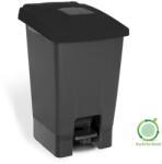 PLANET Szelektív hulladékgyűjtő konténer, műanyag, pedálos, fekete/fekete, 100L - klin