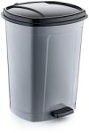 Özer Plastik Műanyag pedálos szemetes, ezüst/fekete 50L - klin