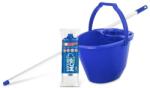 Bonus Felmosó szett-vödör KÉK 11L csavaró kosár, felmosó nyél 120cm Softmop 160gr - klin