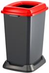 PLANET Szelektív hulladékgyűjtő konténer, műanyag, nyitott fedeles, piros, 50L