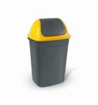 Alpha Billenőfedeles szemetes kuka, butterfly, műanyag, antracit-sárga, 50 L