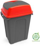 PLANET Hippo Billenős Szelektív hulladékgyűjtő szemetes, műanyag, antracit/piros, 25L - klin