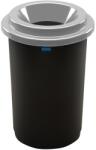 Plafor ECO kerek, henger szemetes 50L fekete színű, ezüst tetővel - klin