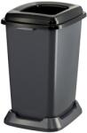 PLANET Szelektív hulladékgyűjtő konténer, műanyag, nyitott fedeles, fekete, 50L