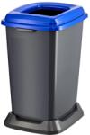 PLANET Szelektív hulladékgyűjtő konténer, műanyag, nyitott fedeles, kék, 50L - klin