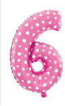  6 szám rózsaszín kis lufi