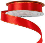  Szatén szalag arany szegéllyel 16mm x 20m - Piros (SG16-40)