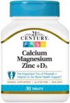 21st Century Calcium Magnesium Zinc + D3, 90 таблетки, 21st Century (9101)