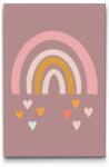  Festés számok szerint - Szivárvány szívekkel Méret: 40x60cm, Keretezés: Kartonlemezen