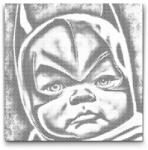  PontPöttyöző - Bébi maszkban Méret: 50x50cm, Keretezés: Keret nélkül (csak a vászon), Szín: Piros