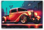  Festés számok szerint - Retro piros autó Méret: 40x60cm, Keretezés: Műanyagtáblával