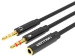 Vention 2x 3.5mm Male to 4-Pole Female 3.5mm Audio Cable 0.3m Vention BBTBY Black (35282)