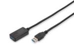 ASSMANN Cablu prelungitor activ USB 3.0 Tip A/A negru 5m