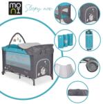 Moni Sleepy összecsukható luxus utazóágy 2 szint+pelenkázó+játékhíd türkiz