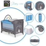 Moni Sleepy összecsukható luxus utazóágy 2 szint+pelenkázó+játékhíd kék