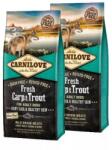 CARNILOVE Fresh Adult Dog Carp & Trout Hair & Healthy Skin- Ponty & Pisztráng Hússal 2x12kg