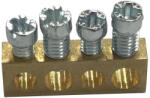 Legrand 134806 PractiboxS kiegészítő csupasz sárgaréz PE/N elosztókapocs, 4 kötési pont, 2x16mm2 + 2x10mm2, Icc=6 kA (134806)