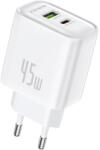 FONENG EU67 fali töltő PD 45W 1xUSB-C + 1xUSB QC3.0 Fehér