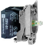 Schneider Electric Harmony XB4 - ZB4BW0G13 - fém jelzőlámpa és érintkező blokk rögzítő aljzattal, LED-es, 2NO, 120VAC, fehér (ZB4BW0G13)