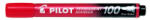 Pilot Alkoholos marker, 1 mm, kúpos, 'Permanent Marker 100', piros (PPM100P) (PPM100P)