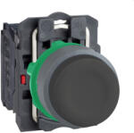 Schneider Electric Harmony XB5 - XB5AP21C0 - komplett műanyag nyomógomb, Ø22, gumisapkás, kiálló, visszatérő, 1NO, fekete, szürke körgyűrű (XB5AP21C0)