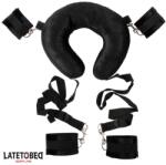 LateToBed BDSM Line Pillow Restraint Set with Cuffs Black