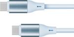 Krüger&Matz USB Type-C kábel - USB Type-C 100 W 1 m szilikon kék Kruger&Matz Basic (KM1269-1BL)