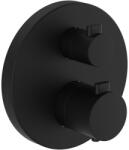 Laufen MEDA Falbaépített 2 gombos termosztátos kád/zuhany csaptelep falon kívüli része, 2 utas szabályzóval, Matt Titán Fekete HF506677428000 (HF506677428000)