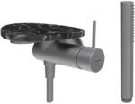 Laufen ADA Falra szerelt zuhany csaptelep, 1-pontos Simiboxhoz, kiegészítőkkel, tálca lyuk nélkül, Rozsdamentes Acél/Márvány Fekete HF506755506060 (HF506755506060)