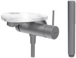 Laufen ADA Falra szerelt kád csaptelep, 1-pontos Simiboxhoz, kiegészítőkkel, tálca lyukkal, Rozsdamentes Acél/Márvány Fehér HF506765505000 (HF506765505000)