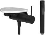 Laufen ADA Falra szerelt kád csaptelep, 1-pontos Simiboxhoz, kiegészítőkkel, tálca lyukkal, Rozsdamentes Acél Fekete/Fényes Fehér HF506765511000 (HF506765511000)