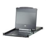 ATEN CL6708MW rack konzol 43, 9 cm (17.3") 1920 x 1080 pixelek Fém, Műanyag Fekete 1U (14.01. 6819) (14.01.6819)