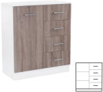 Leziter Comodă Miami cu 1 ușă și 4 sertare 80x92 cm stejar York-alb (LMK1A4FYTF) Comoda