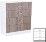 Leziter Comodă Miami cu 4 sertare 80x92 cm stejar York-alb (LMK4FYTF) Comoda