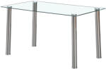 Leziter Masă de dining pătrată Berna 140 cm din sticlă transparentă (LUA140W)