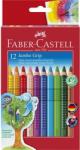 Faber-Castell Színes ceruza készlet, háromszögletű, FABER-CASTELL "Jumbo Grip", 12 különböző szín (110912)