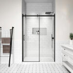 Water Fun Milano || Black toló zuhanyajtó, 150x195cm, 8mm, NANO (ZBB-1595) - waterfun