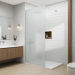 Water Fun Walk-in || Chrome zuhanyfal, savmart, matt üveggel 140, 200cm, 8mm, NANO (WAF-1400)