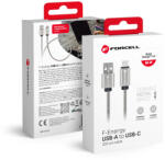 Forcell F-Energy USB A - USB C kábel QC4.0 3A 66W Fém 2 m C234 ezüst
