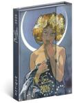 Realsystem Határidőnapló REALSYSTEM 110x160mm heti sárga lapos márneses záródású Alphonse Mucha 2027 (5412-AM) - robbitairodaszer