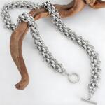 HARAHU Colier pentru femei ES-38446 - Argintiu / 42cm / 13mm KP38446