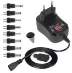  Univerzális hálózati adapter mérlegekhez 230V, 12W, 3V/4, 5V/5V/6V/7, 5V/9V/12V, sztandard, vagy fordított polaritás, 8 DC plusz egy mikro USB csatlakozó