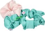 Miss Trucco Zöld és rózsaszín selyem hajgumik - Medium