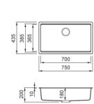 Elleci ELLECI- Mosogatótálca Time 130 UM aláépíthető 79x51 Granitek 1m. Tortora G43 (LG213043BSO) - ellecimarkabolt