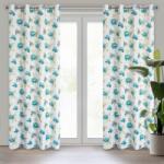 Takoy Draperie ALMA decorată cu imprimeu de flori albastre de 140 x 250 cm