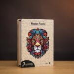  Egzotikus oroszlán fa puzzle L Prémium fa doboz